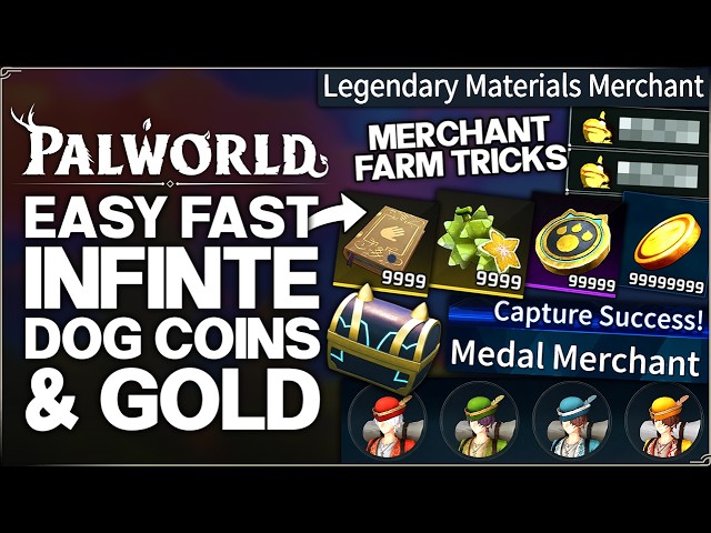 Palworld 1.0 - Get Easy INFINITE Dog Coins & Gold - Free 4 Star Pals & ALL Item Merchant Farm Guide!