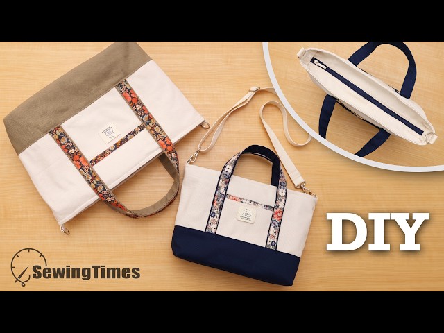 How to Sew a Perfect Tote Bag with Recessed Zipper & Adjustable Strap