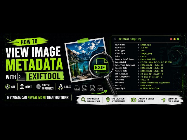 How to View Image Metadata with ExifTool | Beginner Cybersecurity Tutorial in Urdu