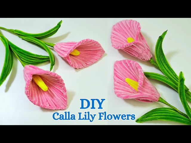 DIY a Calla Lily Flower with Pipe Cleaners - Easy Flowers