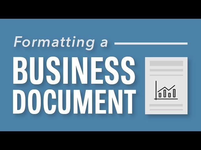 Formatting a Business Document