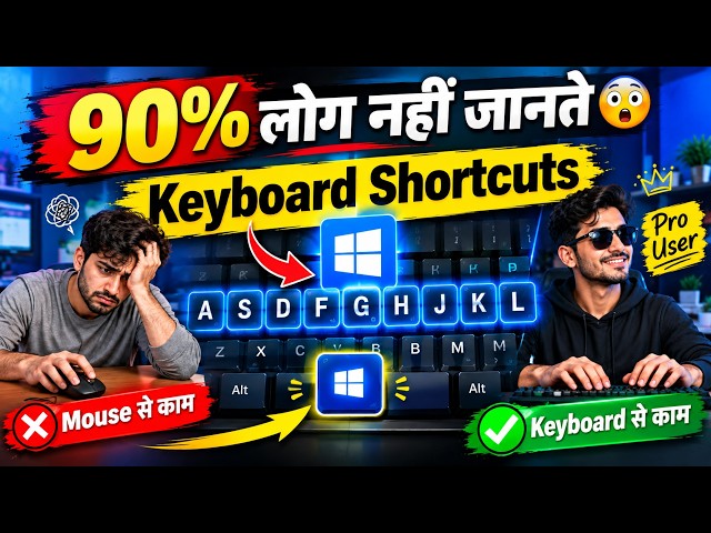 90% Log Windows ke in keyboard command ko nahi jante 😱 #windowstips, #pcshortcuts, or #windows11