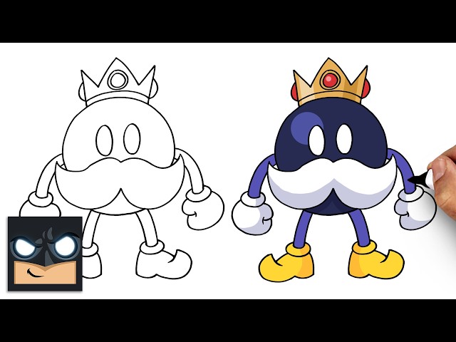 How to Draw King Bob Omb | Super Mario