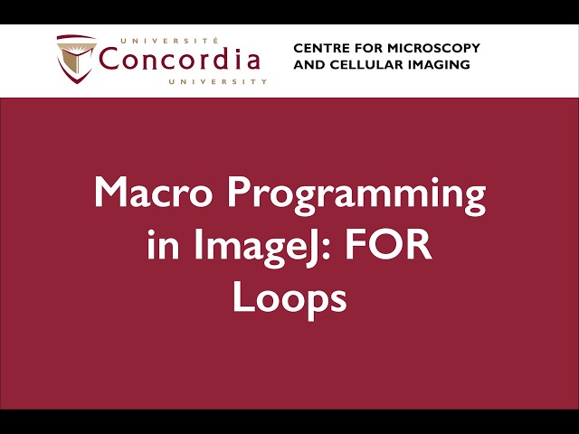 Macro Programming in ImageJ/FIJI: For Loops