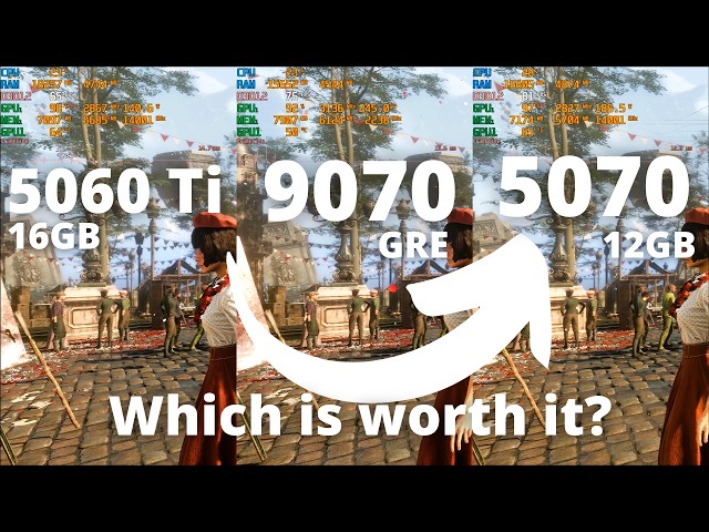 RX 9070 GRE vs RTX 5060 Ti 16GB and RTX 5070