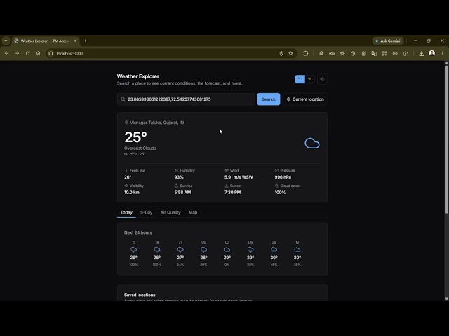 Live Demo of Weather App | Applying for AI Engineering Intern at PM Accelerator