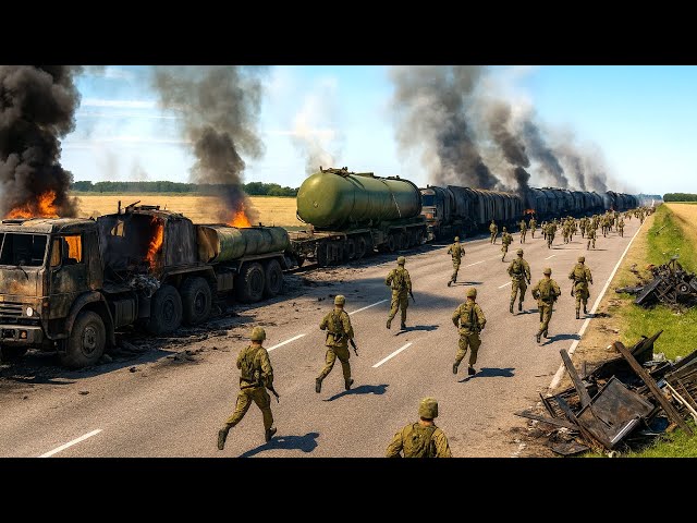 Huge Explosion! Advanced Ukrainian Missile Destroys Russian Ammunition Supply Convoy - Arma 3