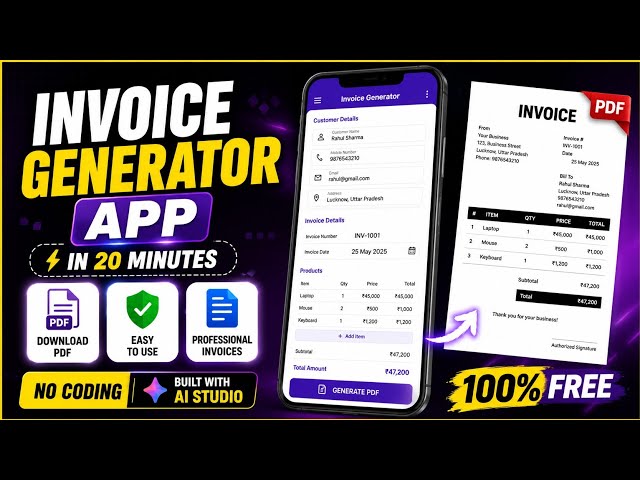build invoice genrater app using ai l build Android apps using AI