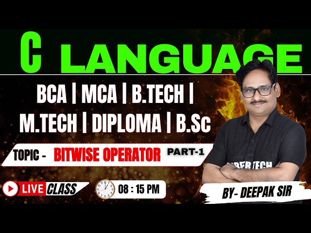 Bitwise Operator Part-1 in C Language | BCA MCA B.Tech M.Tech Diploma B.Sc