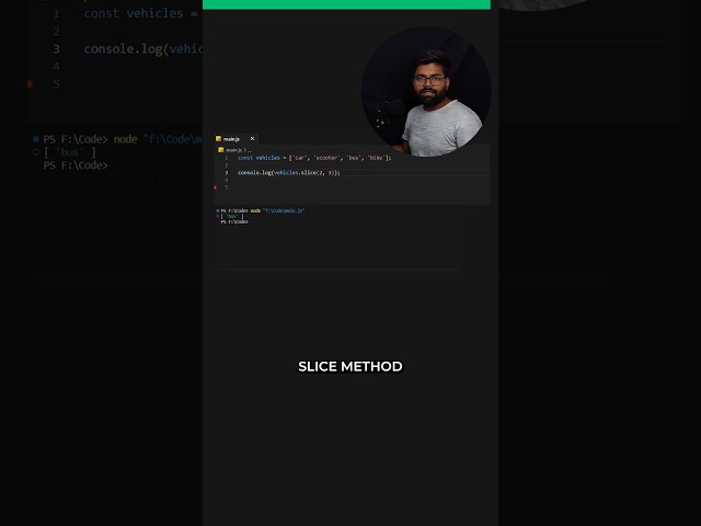 Slice method in javascript