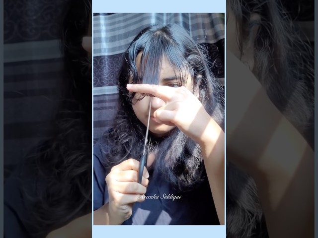 Korean front bangs cutting tutorial #hair #hairband #hairbangs #haircut #shorts #korean