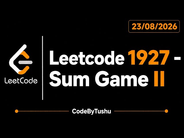 LeetCode 1927 | Sum Game | Java Solution | Medium | Math | Game Theory | CodeByTushu