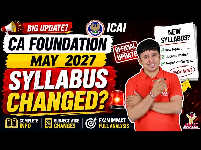ICAI Big Update: CA Foundation May 2027 New Books & Study Material | Harshad Malu Sir