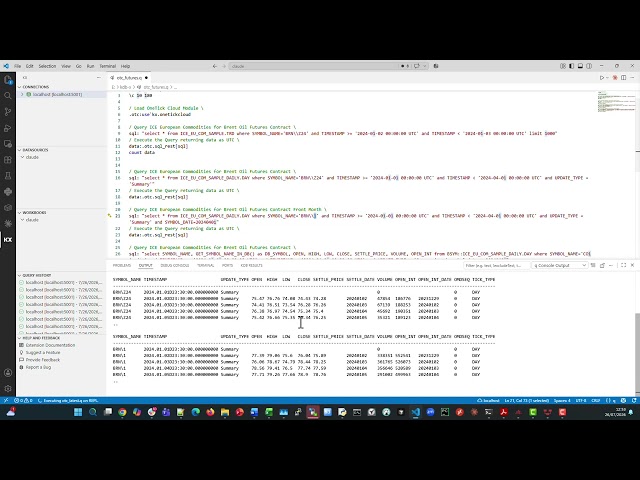 KDB-X OneTick Cloud Plug In: Futures Market Data Retrieval
