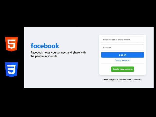 How To Design Facebook Login Page Using HTML & CSS