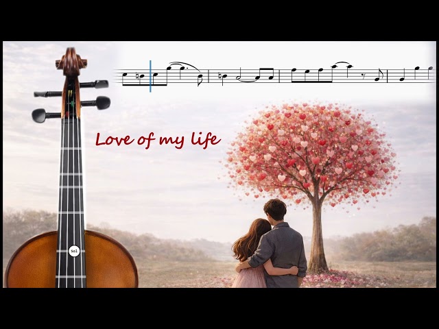 Love of My Life (Queen) – Violin Cover + Visual Sheet Music Tutorial 🎻