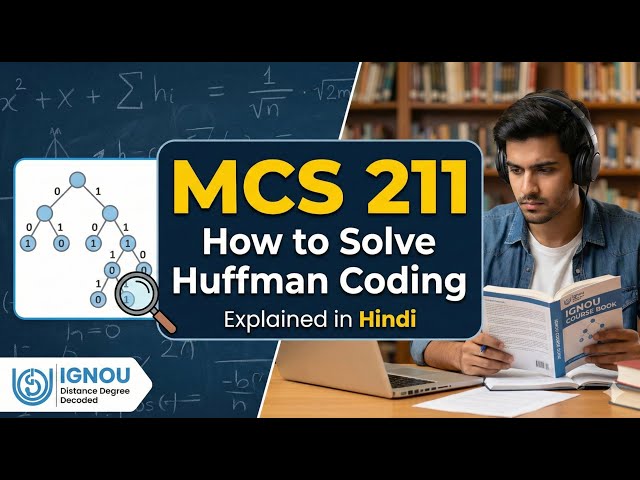 MCS 211: Huffman Coding Algorithm Explained in Hindi | Greedy Technique Solved #ignou