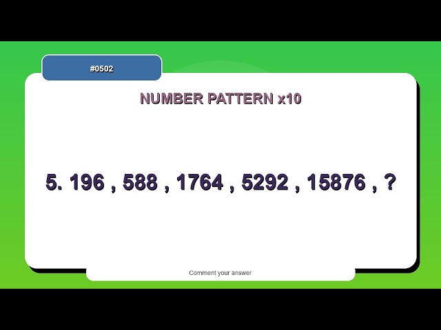 Number Pattern Challenge #0502 | 10 Number Pattern Practice Questions