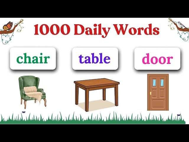 Daily English Vocabulary 📚 1000 Useful Nouns & Verbs for Beginners