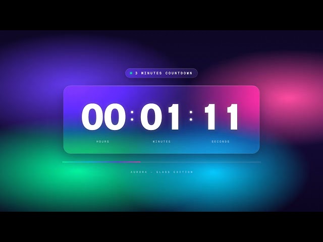 🌌 3 Minutes Timer · Aurora Glass Aesthetic · Study / Focus / Sleep Countdown