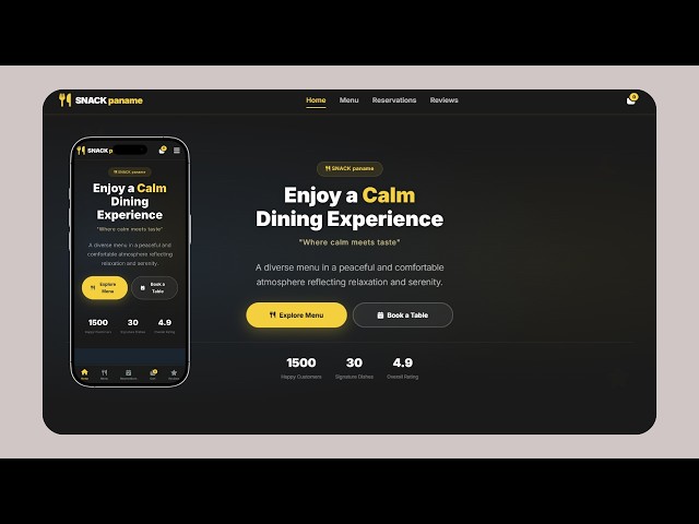 I Built a Developer Snack Restaurant Website – Front-End + Source Code! 🚀#design  #frontend