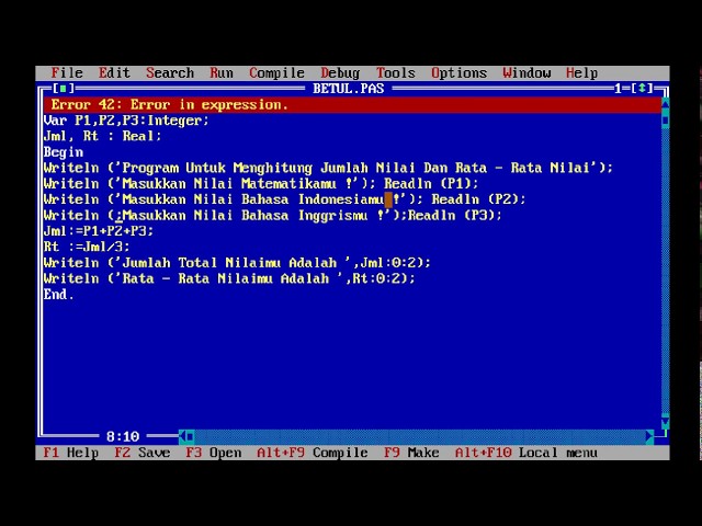 MEMBUAT PROGRAM SEDERHANA DENGAN TURBO PASCAL