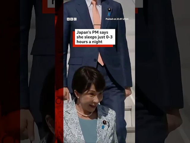 Japan's PM says she sleeps just 0-3 hours a night. #Japan #Sleep #BBCNews
