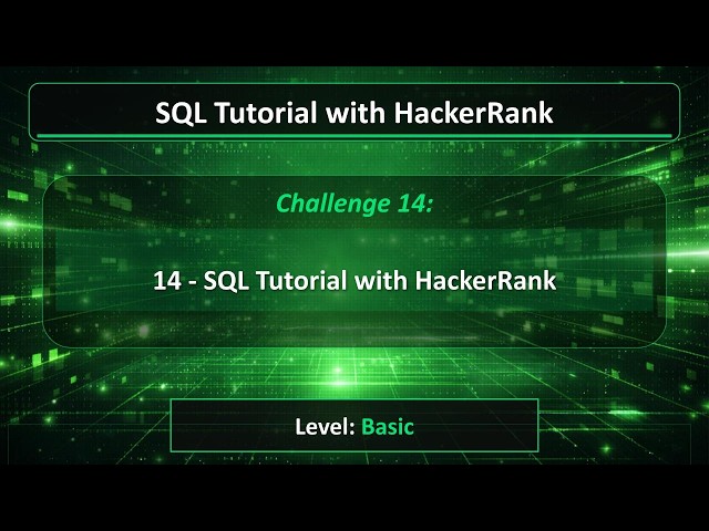 SQL Tutorial with HackerRank -14 - Weather Observation Station 9