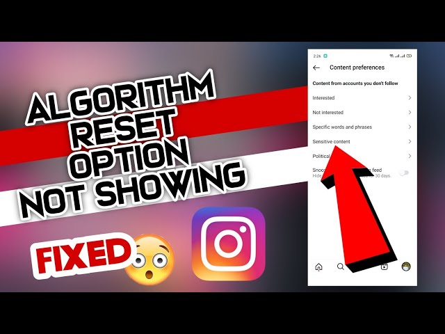 Solved💯 Instagram algorithm reset option not showing #algorithm