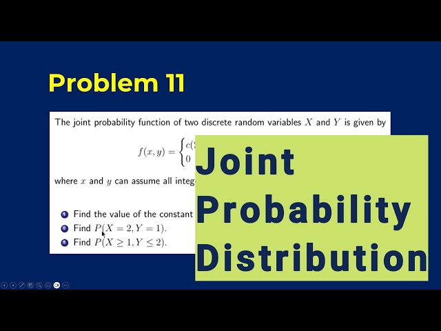 Statistic and Probability:  Joint and Marginal: Solved Problem with Joint Probability Table