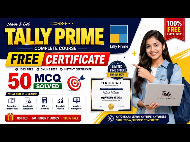 tally prime | tally prime free certificate | tally prime course | tally certificate