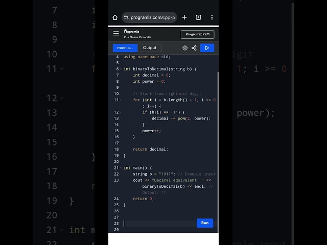 Convert Binary String to Decimal | C++ Code for Beginners