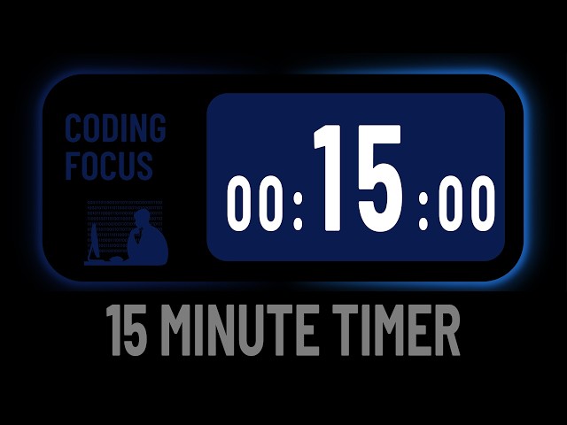 Minimalist Silent 15 Minute Countdown Timer For Coding Focus Study