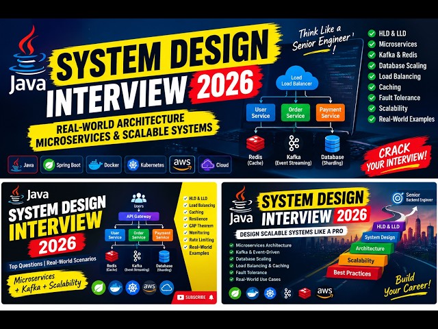 👉 Java System Design Interview 2026 🚀 | Real-World Architecture, Microservices & Scalable Systems