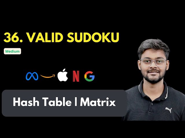 Valid Sudoku | LeetCode 36 | Hash Table | Matrix | MAANG