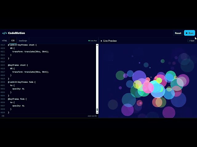 Colorful Bubble Animation Using HTML & CSS 🎨✨ | CodeMotion