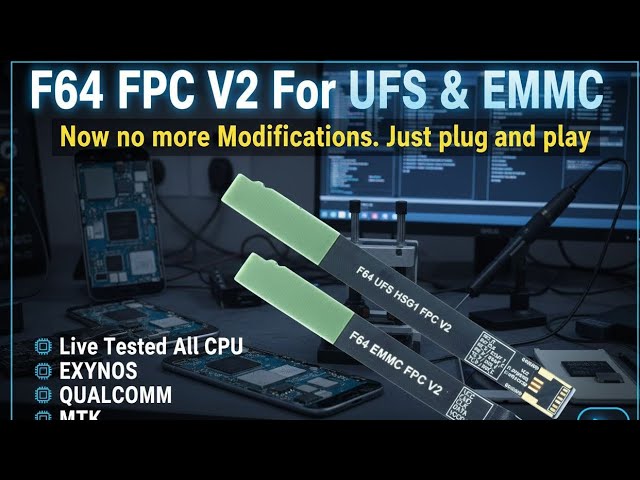 F64 NEW UFS/eMMC FPC Cable live testing Qualcomm / Exynos / MTK By FahadGSM