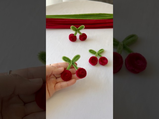DIY Cherry Craft with Pipe Cleaners #diy #handmade #pipecleaners #giftideas