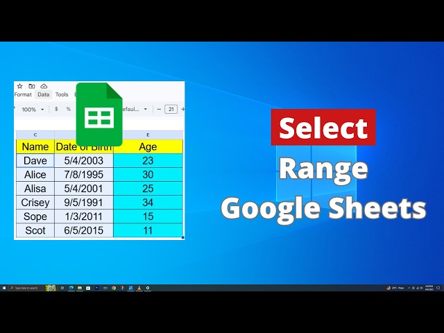 How to Select Data Range in Google Sheets