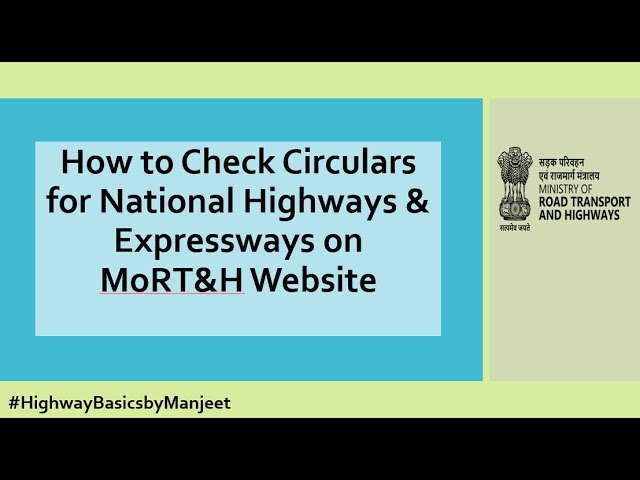 MoRTH Circulars Explained | Where & How to Find Latest NH & Expressway Guidelines
