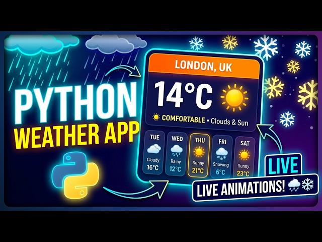 I Made a Python Weather App with LIVE ANIMATIONS! 🌦️ (Tkinter Tutorial) in Myanmar ( Burma )