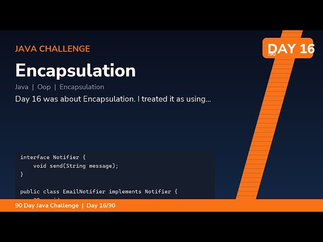 Encapsulation - Day 16/90 Java Challenge