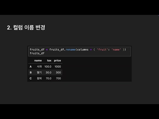 05 과일 데이터프레임 수정 | AICE Associate를 위한 파이썬