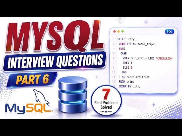 MySQL Interview Questions #6 | 7 SQL Problems Every Developer Must Know 🔥 #mysql #sql