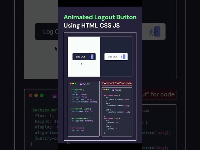 Animated Logout Button using HTML CSS JS #like #coding #subscribe #trending #programming #trending