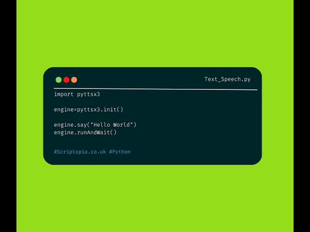 Python pyttsx3 - Convert text to speech