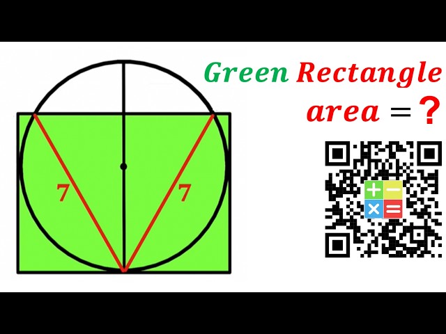 Can you calculate area of the Green Rectangle? | (Circle) | #math #maths | #geometry