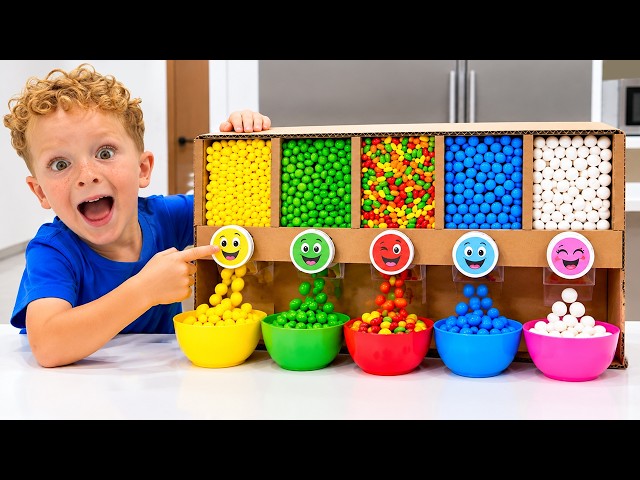 Kids learn to help Uncle and play with sweet machine