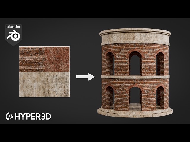 I Built a Medieval Tower in Blender Using a Texture Atlas _ Hyper3D Rodin