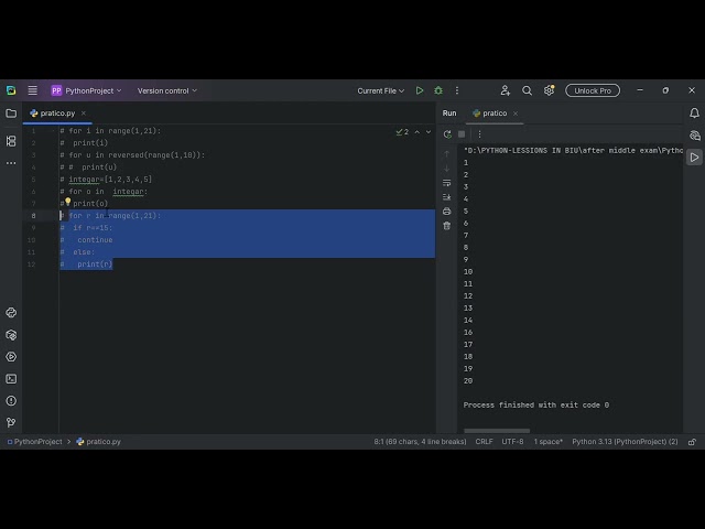 baro  sifudud  for-loop in python